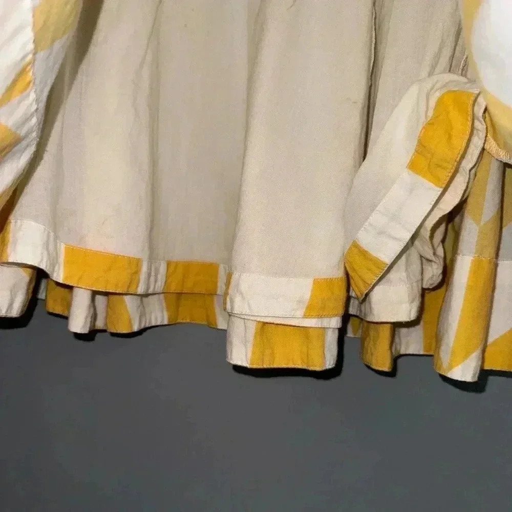 Anthropologie Fei Yellow Socked Faits Full Mini Skater Skirt Small - Picture 3 of 8